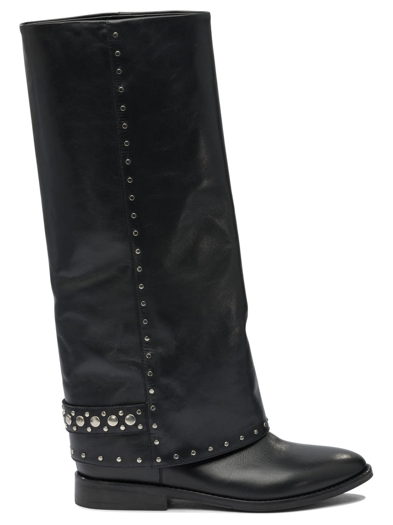 Strategia Strategia A5728TALCO NERO Botas de cuero negro para mujer - World Class Fashion