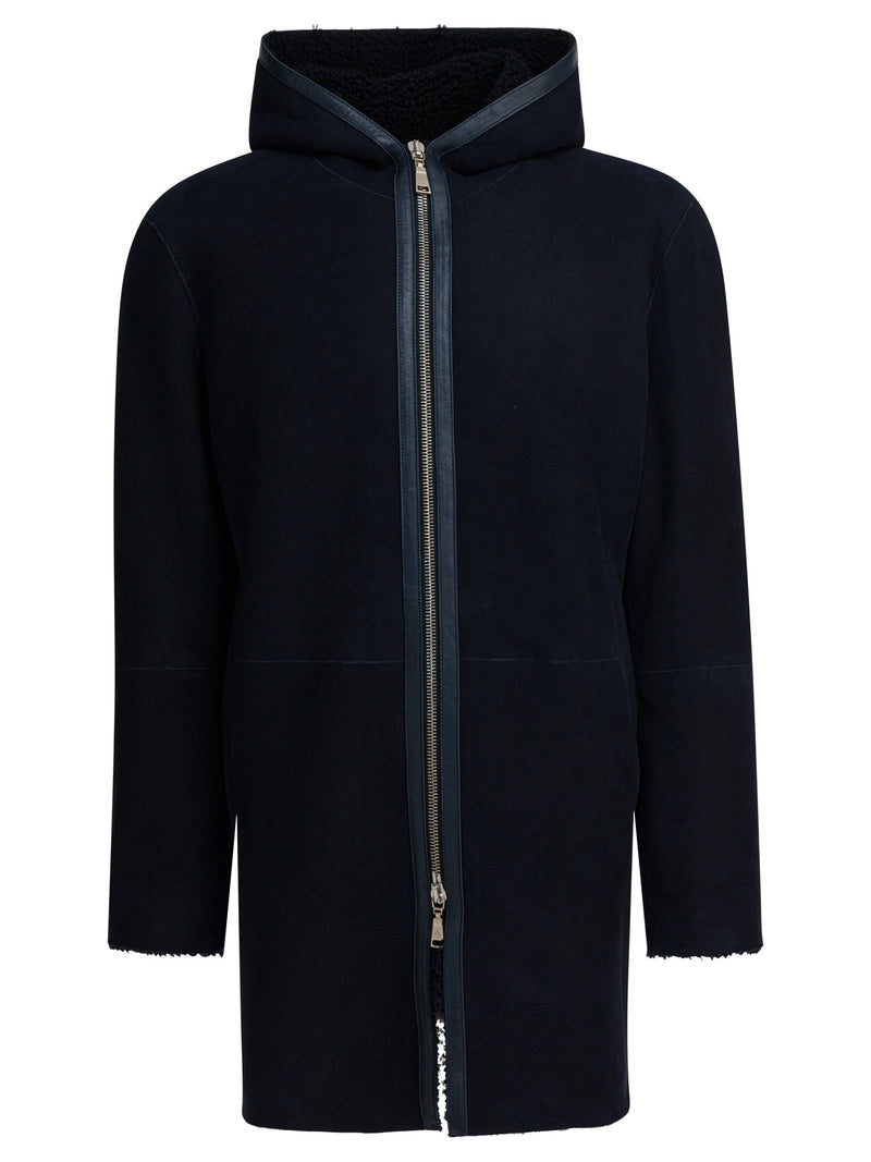 Tagliatore Tagliatore Lamb Shearling Jacket Blue Men - World Class Fashion