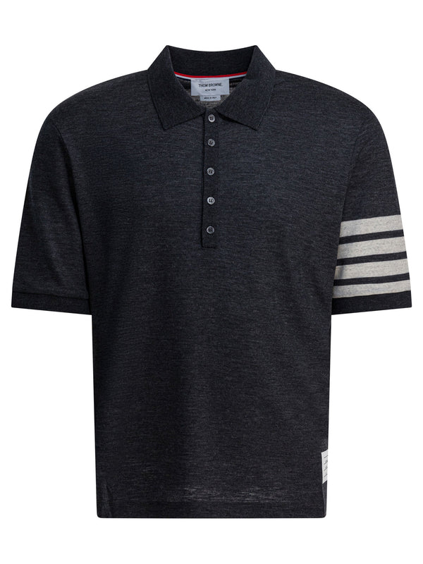 Thom Browne "4-bar" Wool Polo Shirt