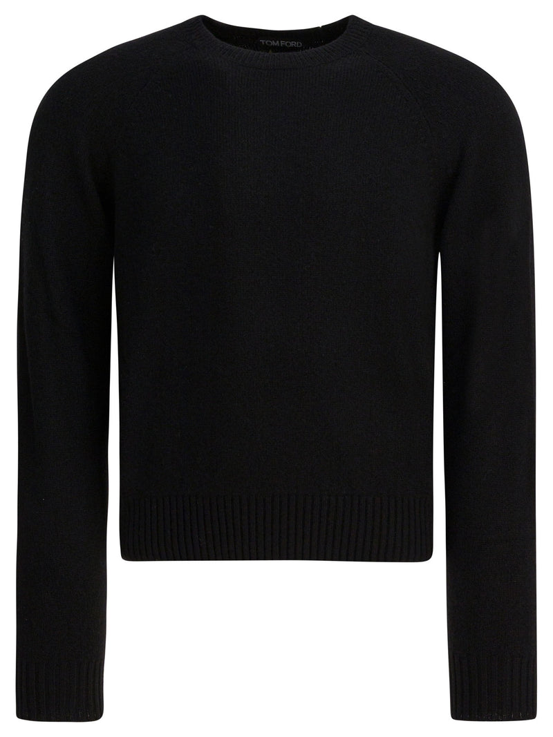 Tom Ford Suéter negro de cuello redondo de cachemira Tom Ford - World Class Fashion
