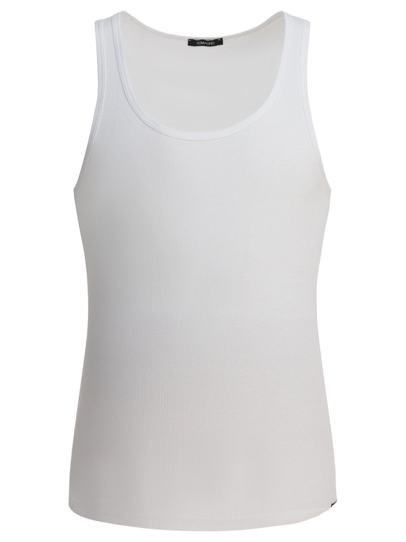 Tom Ford Camiseta de tirantes de algodón y modal Tom Ford, color blanco - World Class Fashion