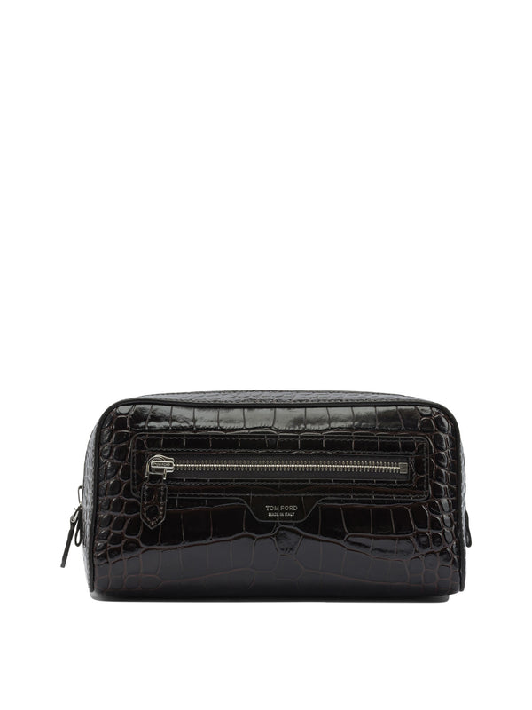 Tom Ford Crocodile Print Leather Beauty Case