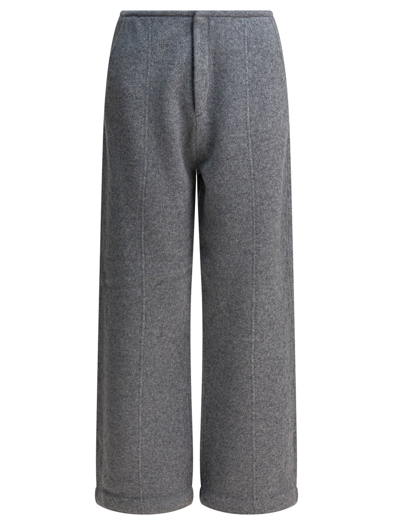 Umarmung Pantalones Umarmung de Lana y Cachemir Grises para Mujer - World Class Fashion