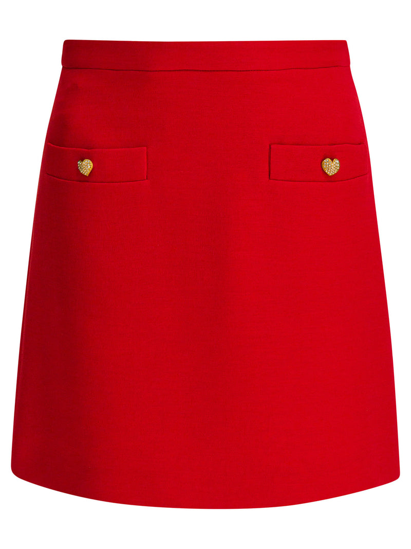 Valentino Valentino Falda midi de lana roja para mujer - World Class Fashion