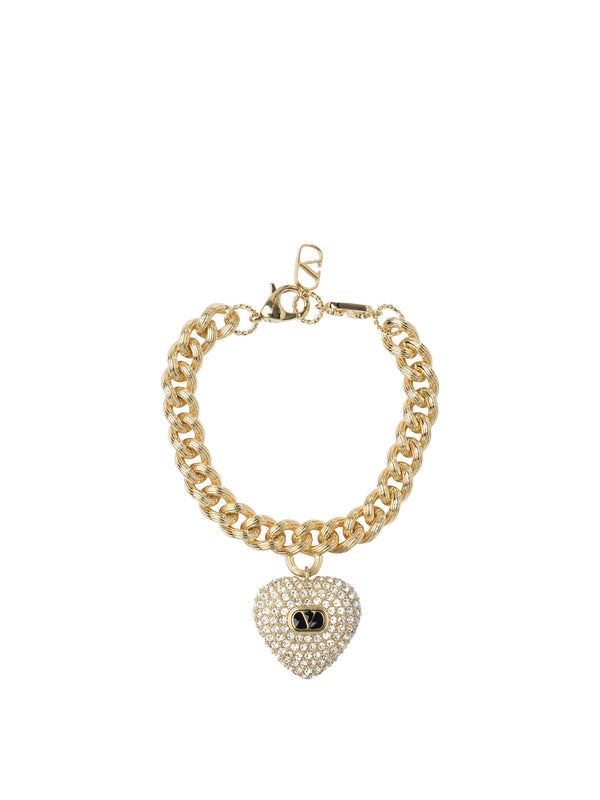 Valentino Garavani "coeur Royal" Bracelet With Swarovski Crystals