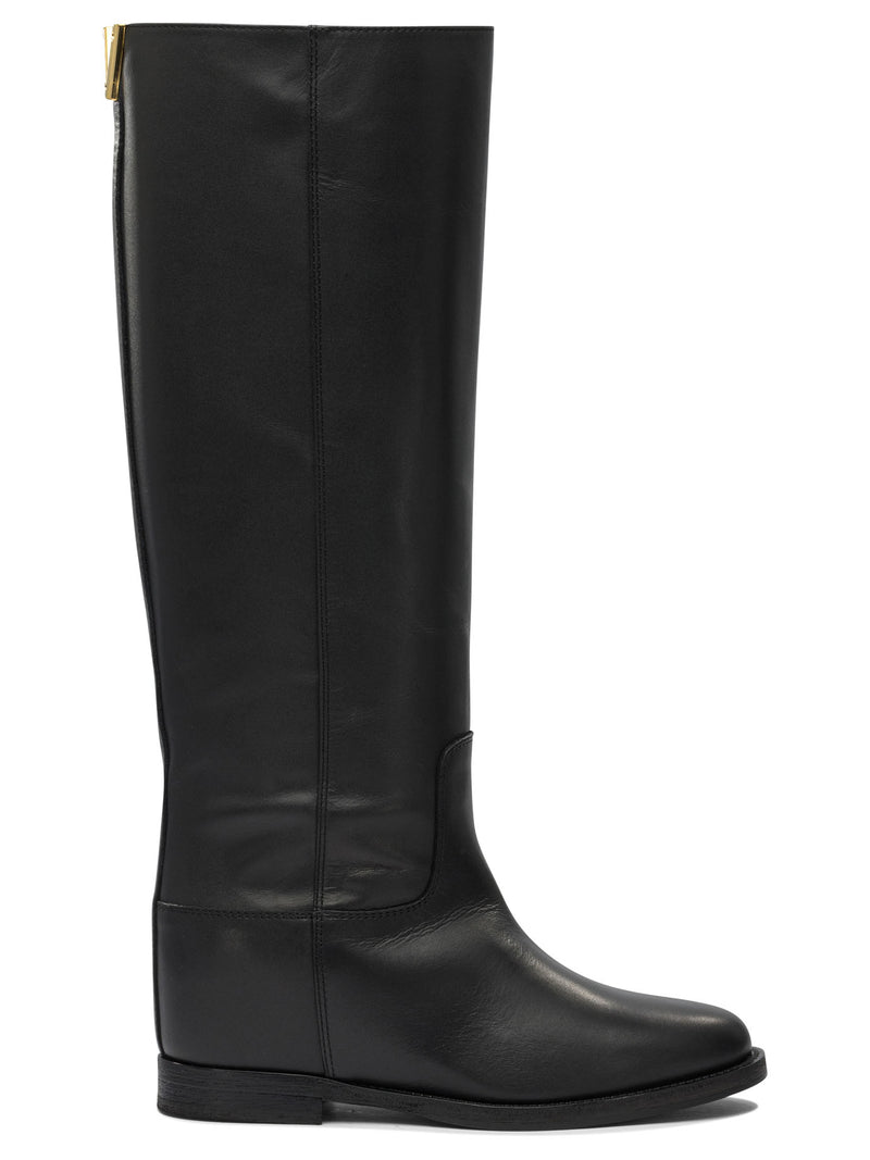 Via Roma 15 Botas de cuero negras para mujer Via Roma 15 - World Class Fashion