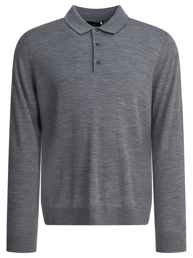 Vince Vince Merino Wool Polo Shirt Grey Men - World Class Fashion