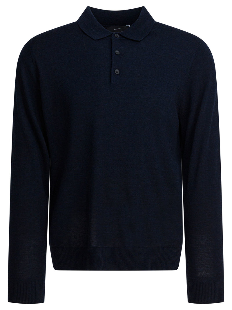 Vince Vince Merino Wool Polo Shirt Blue - World Class Fashion
