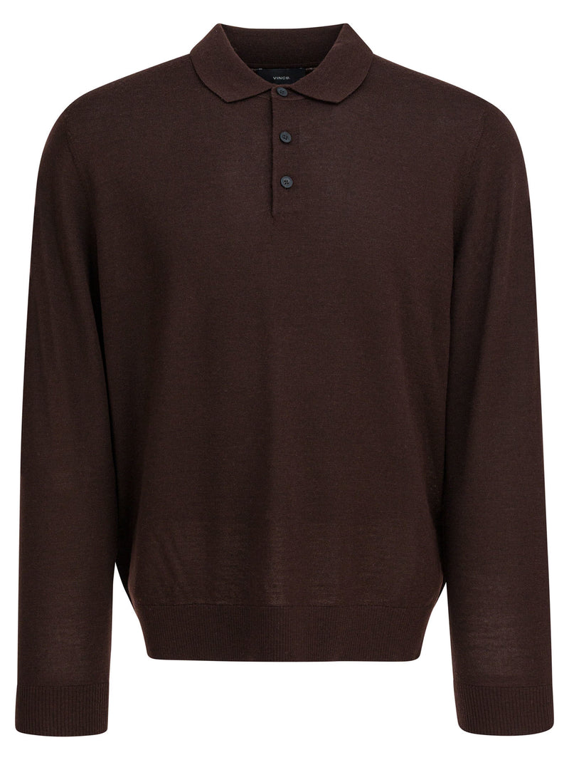 Vince Vince Merino Wool Polo Shirt Bordeaux Men - World Class Fashion