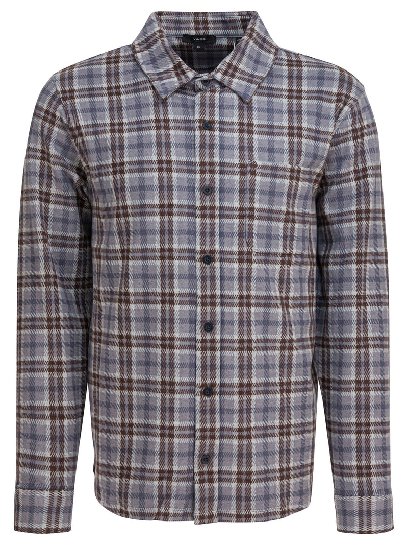 Vince Vince Plaid Overshirt Jacket Grey Men - World Class Fashion