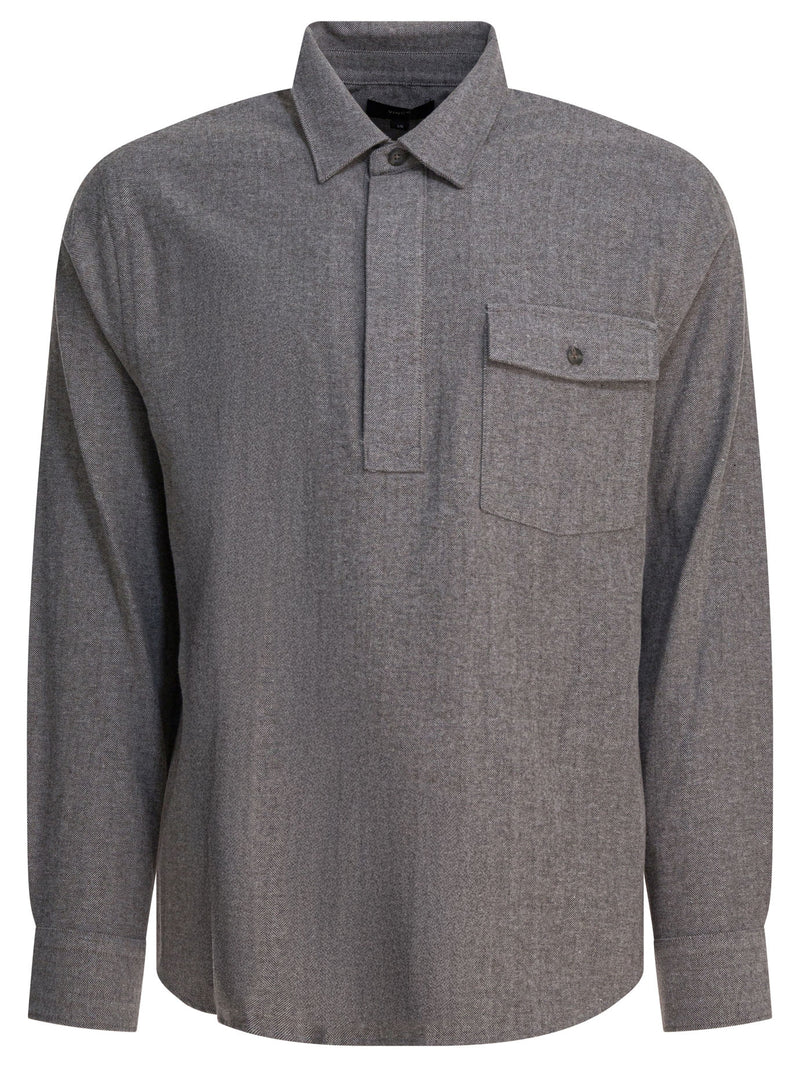 Vince Vince Herringbone Shirt Grey Men - World Class Fashion