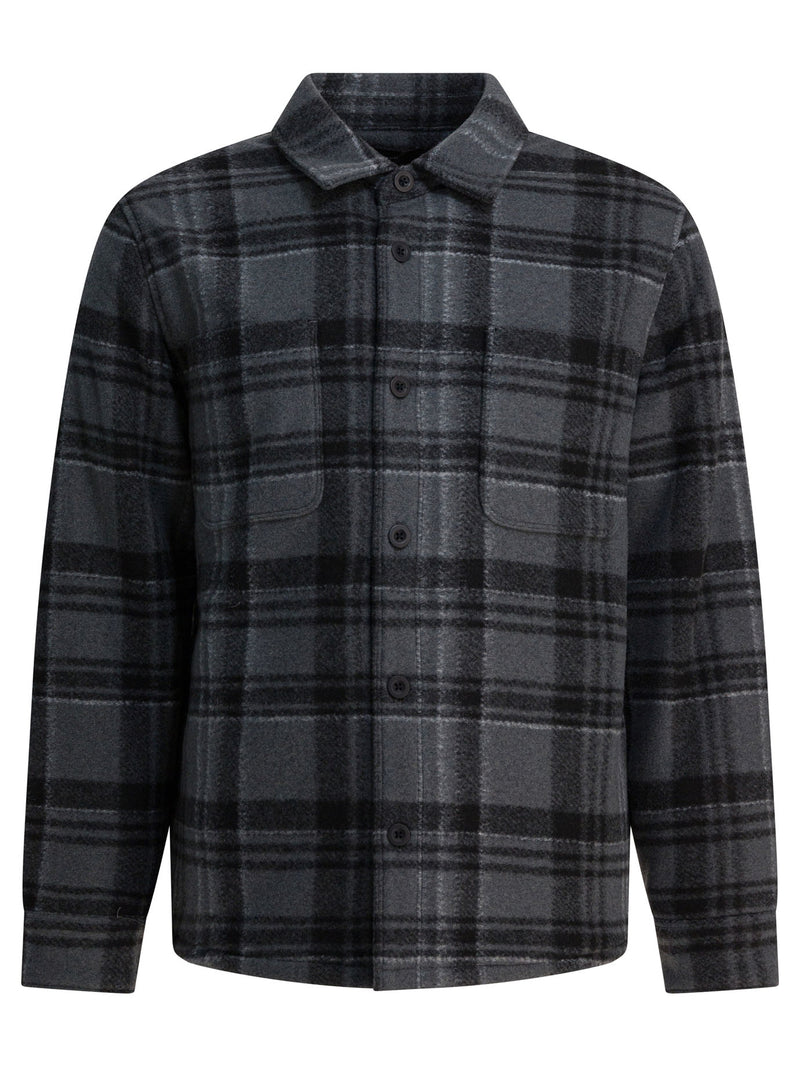 Vince Vince Check Overshirt Jacket Grey Men - World Class Fashion