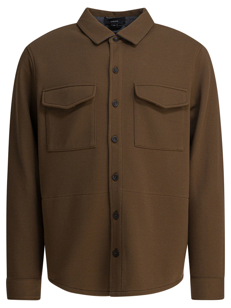 Vince Vince Cotton Overshirt Jacket Brown Men - World Class Fashion