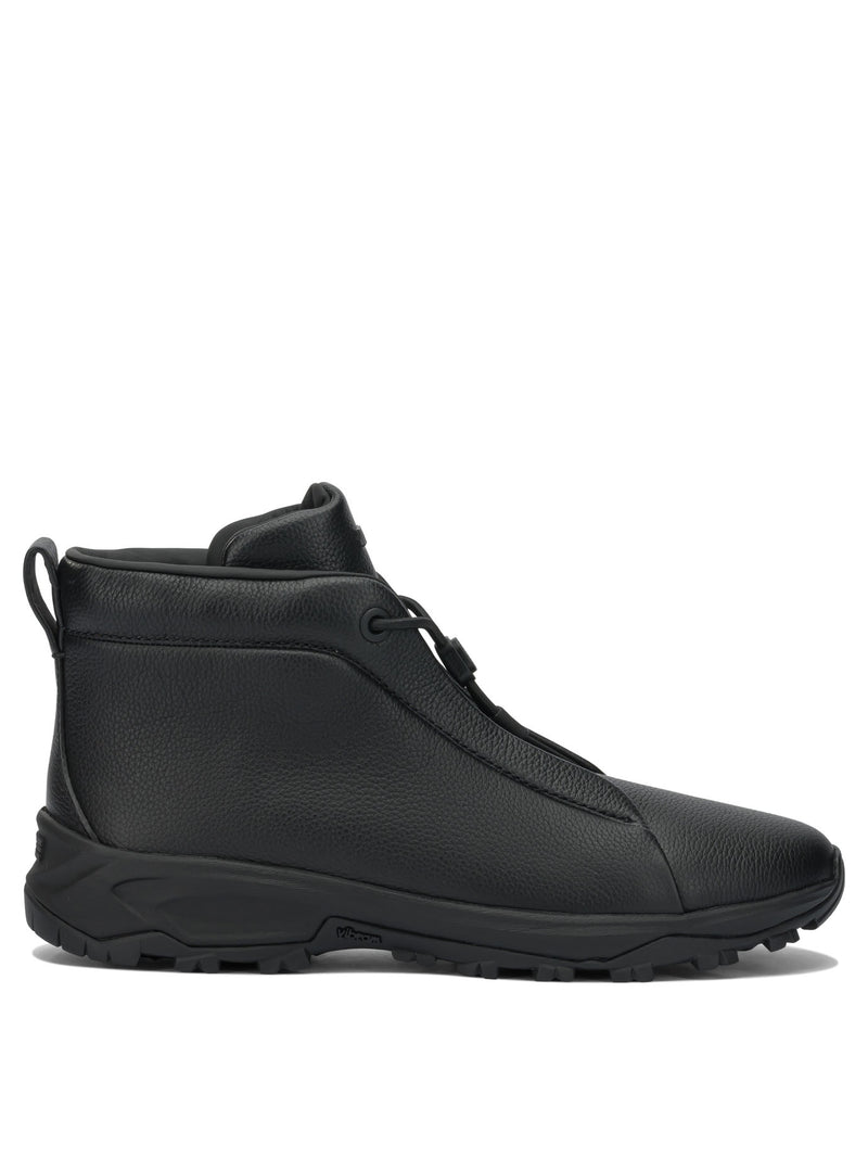 Zegna Zegna Men's Black Leather Boots - World Class Fashion