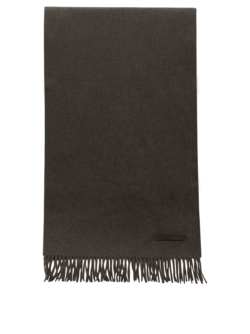 Zegna Zegna Cashmere Fringed Scarf Brown - World Class Fashion