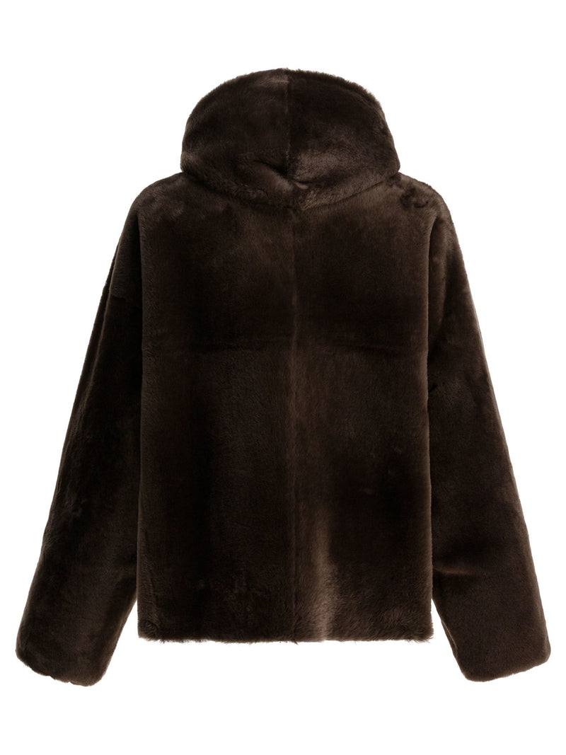Blancha Chaqueta reversible de piel de cordero Blancha para mujer, color marrón - World Class Fashion