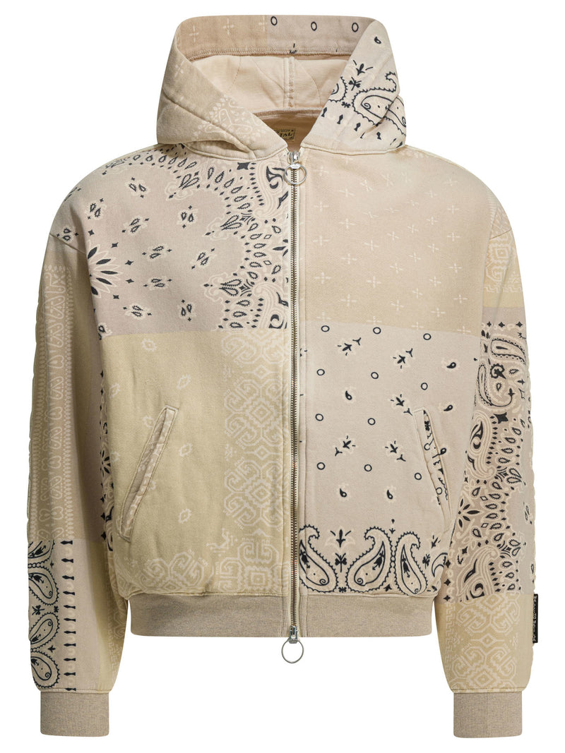 Kapital Sudadera con capucha y pañuelo de punto Kapital, color beige para hombre - World Class Fashion