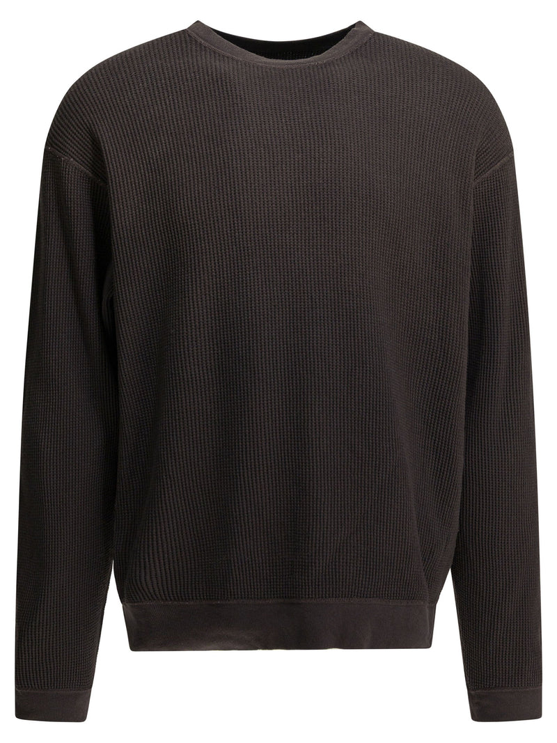 Kapital Sudadera Kapital Eco Waffle Big Crew Marrón - World Class Fashion