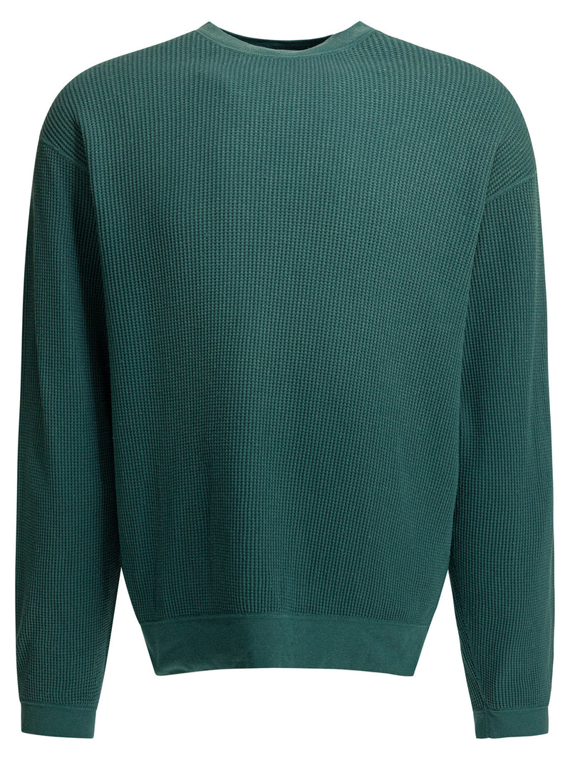 Kapital Sudadera Kapital Eco Waffle Big Crew Verde - World Class Fashion
