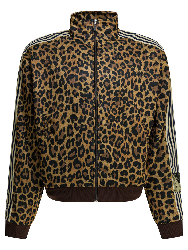 Kapital Kapital Smooth Jersey Leopard Zipper Sweatshirt Brown - World Class Fashion