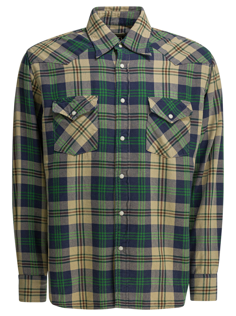 Kapital Kapital Columbia-Check Husky Western Shirt Green - World Class Fashion