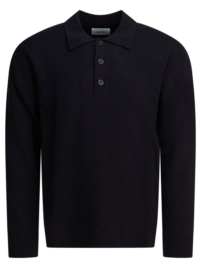 Nn.07 Nn.07 Harald Suéter Polo de Lana Azul - World Class Fashion