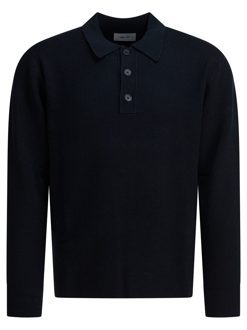 Nn.07 Nn.07 Harald Suéter Polo de Lana Azul para Hombre - World Class Fashion