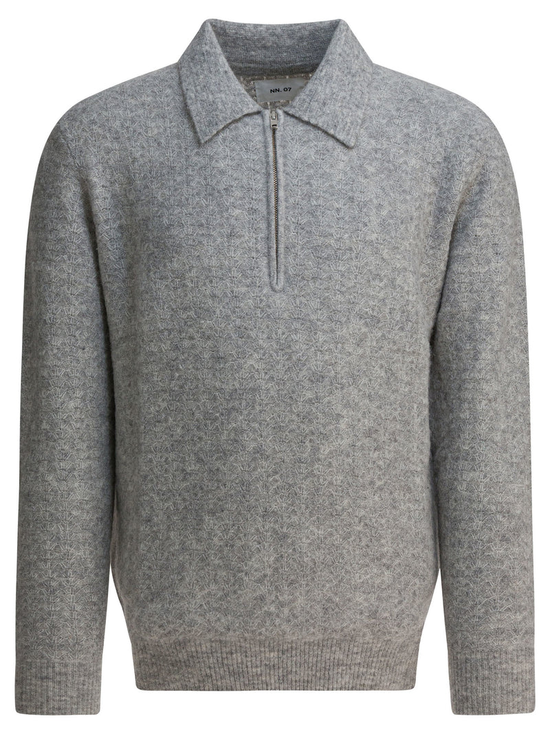 Nn.07 Nn.07 Suéter tipo polo Alfie de mezcla de alpaca, color gris - World Class Fashion