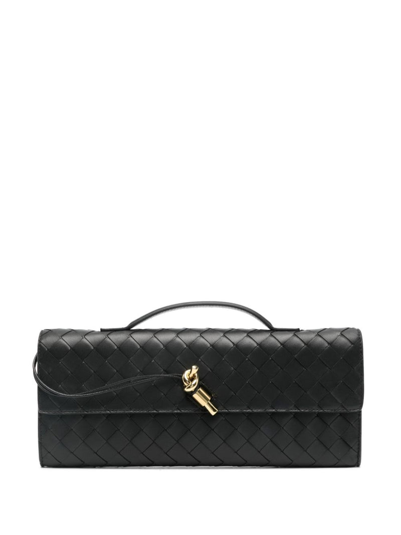 Bottega Veneta Bottega Veneta Andiamo Medium Clutch Black - World Class Fashion
