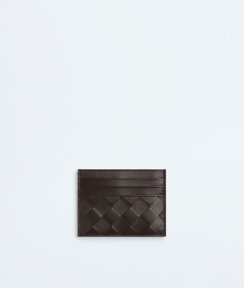 Bottega Veneta Bottega Veneta Woven Leather Card Holder Brown - World Class Fashion