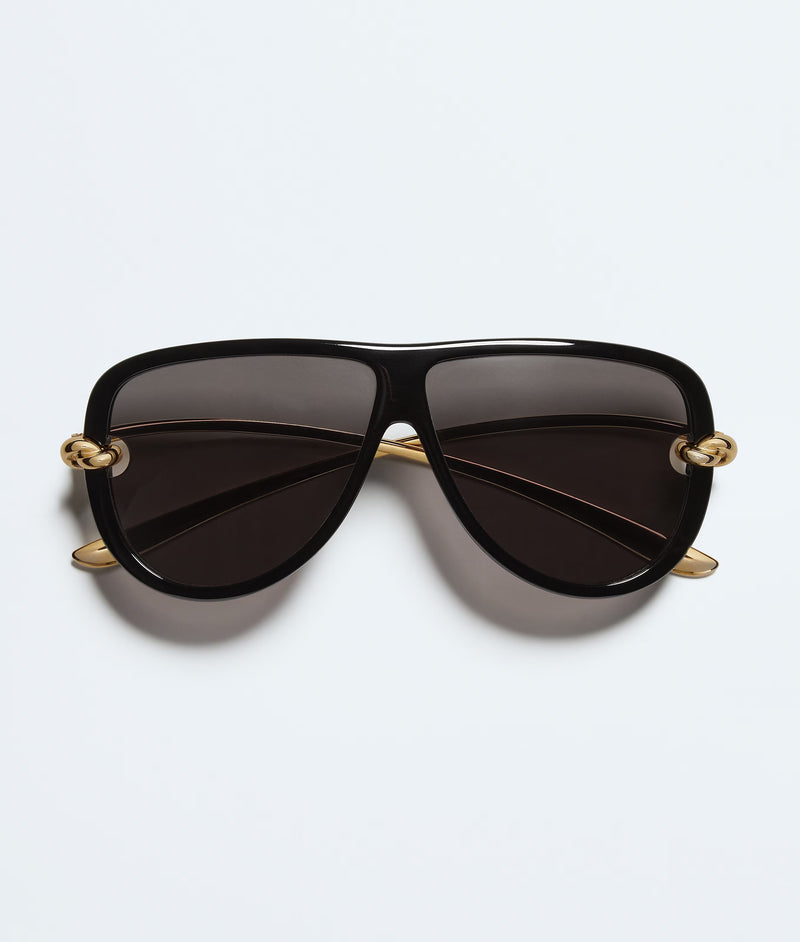 Bottega Veneta Bottega Veneta Aviator Knot Sunglasses Black - World Class Fashion