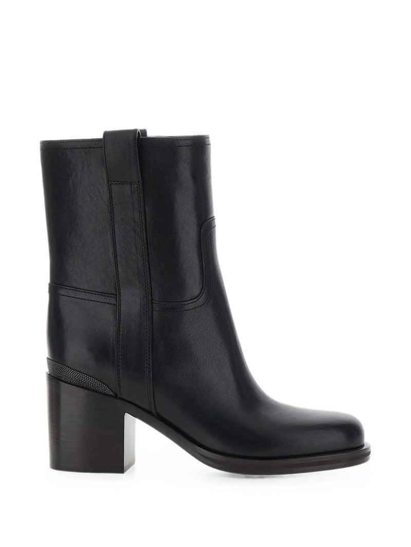 Brunello Cucinelli Brunello Cucinelli Leather Ankle Boots Black Women - World Class Fashion