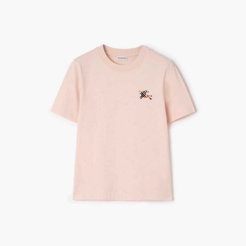 Burberry Burberry Cotton T-shirt With Knight Check - World Class Fashion