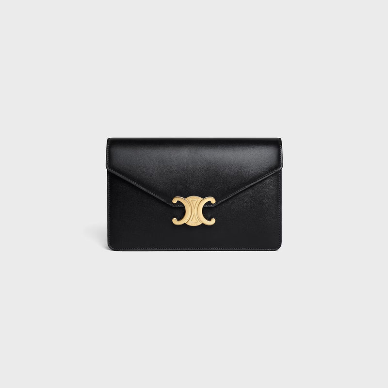 Celine Celine Margo Chain Wallet Glossy Calfskin Black - World Class Fashion