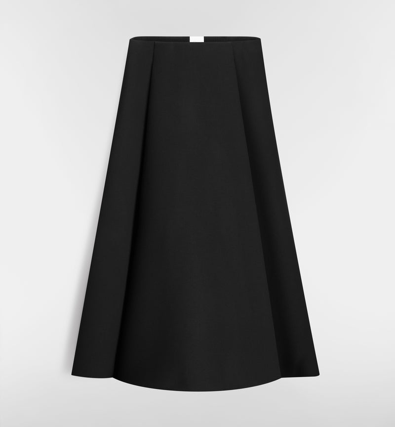 Dior Falda midi Dior de mezcla de lana negra para mujer - World Class Fashion