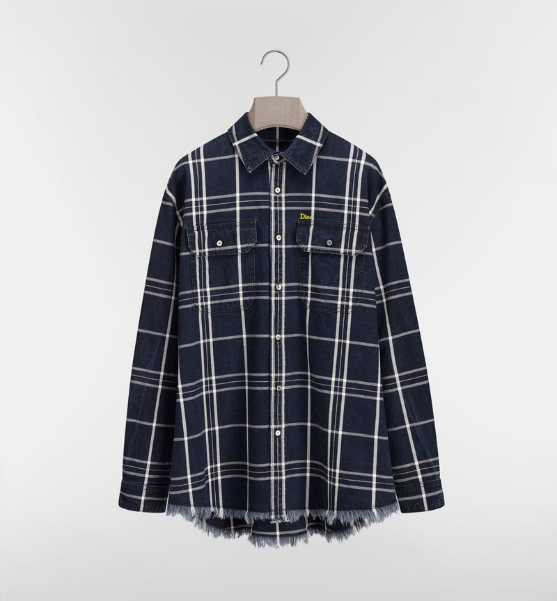 Dior Dior Overshirt Denim Jacket Check Blue - World Class Fashion