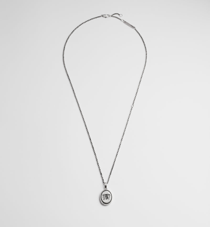 Dior Collar Dior Cameo Abeja Plateado para Hombre - World Class Fashion