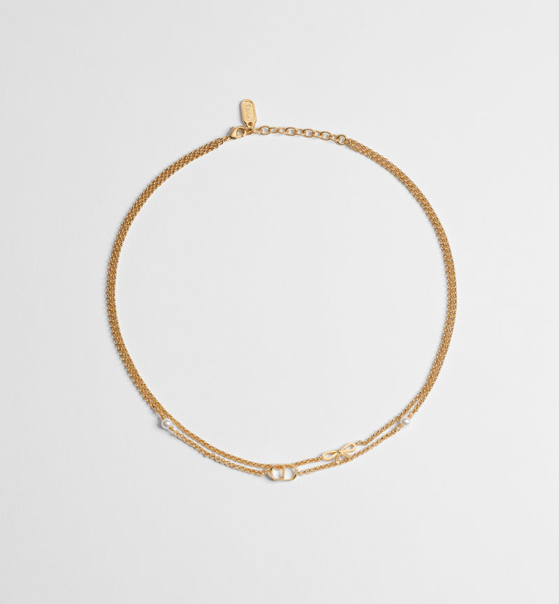 Dior Dior CD Mini Bow Necklace Gold - World Class Fashion