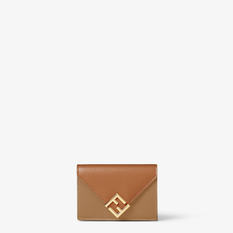 Fendi Fendi Ff Diamonds Trifold Wallet Brown - World Class Fashion