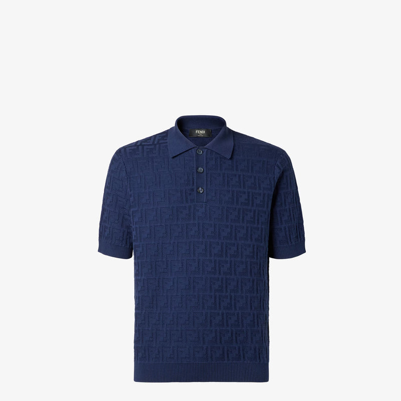Fendi Fendi FF Short Sleeves Polo Shirt Blue Men - World Class Fashion