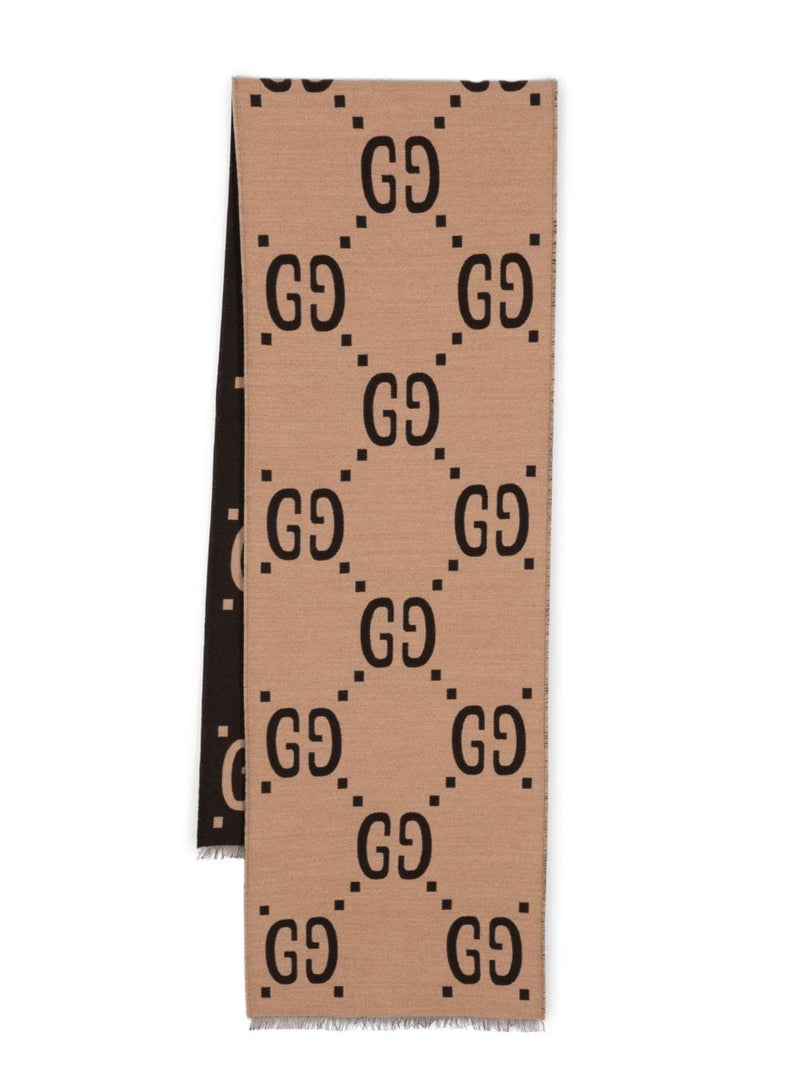 Gucci Gucci Gg Jacquard Wool And Silk Scarf - World Class Fashion