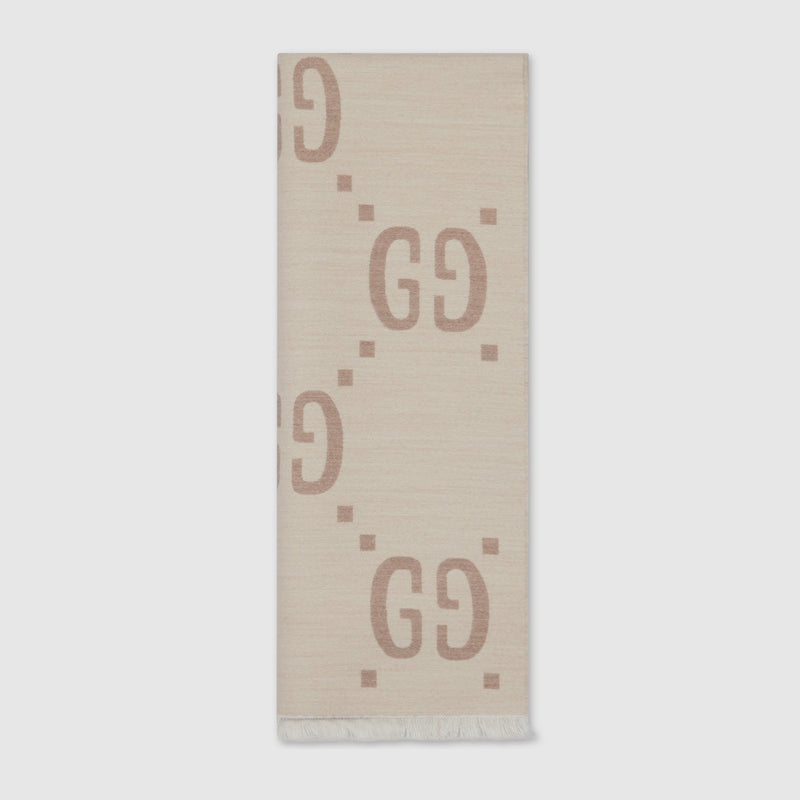 Gucci Gucci Wool And Silk Gg Scarf - World Class Fashion