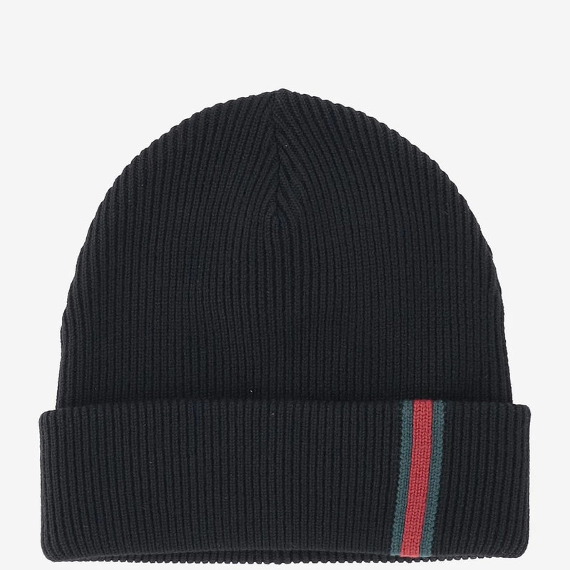Gucci Gucci Wool Beanie With Web Detail - World Class Fashion