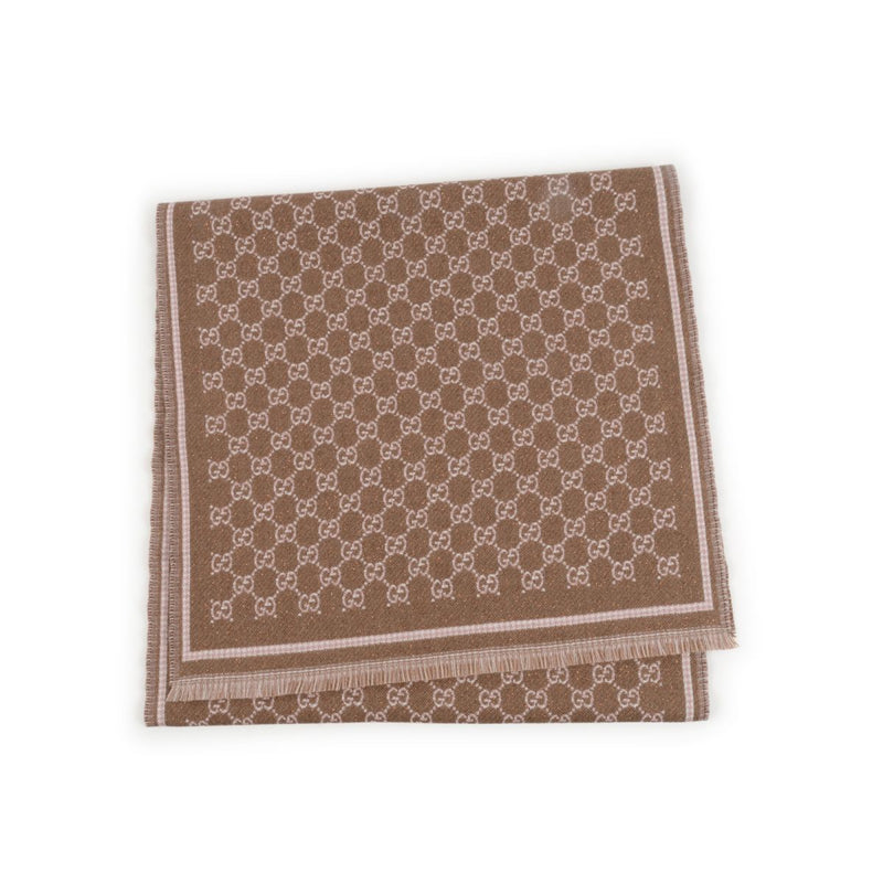 Gucci Gucci GG Wool Scarf Brown Women - World Class Fashion
