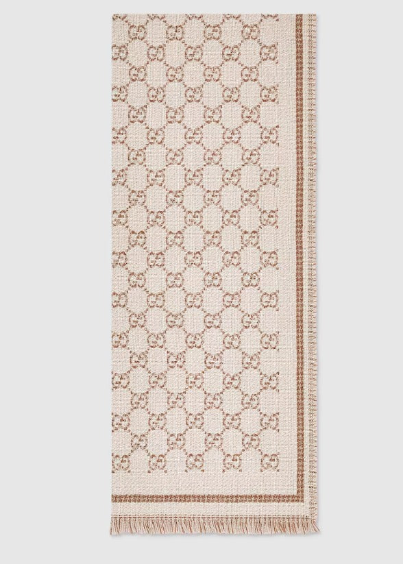 Gucci Gucci GG Wool Scarf Beige Women - World Class Fashion