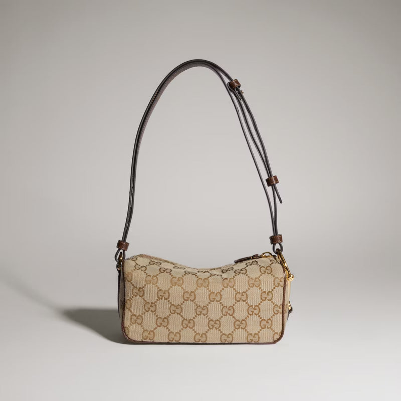 Gucci Gucci Half Horsebit Small Shoulder Bag Beige - World Class Fashion