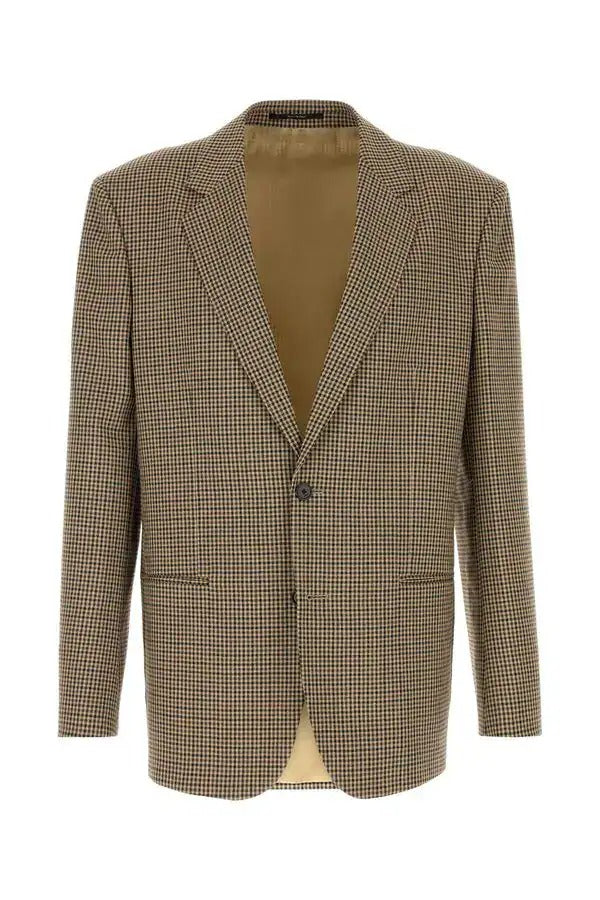 Gucci Gucci Wool Single-breasted Blazer Jacket Brown - World Class Fashion