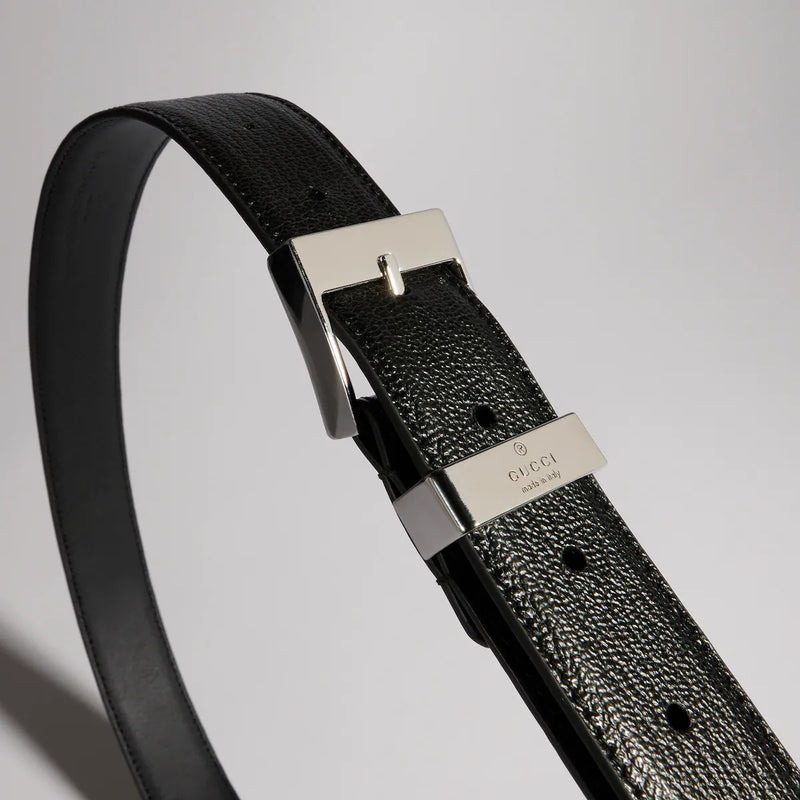 Gucci Gucci Belt with Squared Buckle Black - World Class Fashion