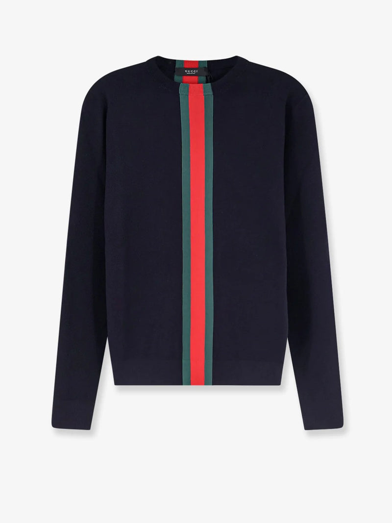 Gucci Gucci Crewneck Knitwear With Web Details - World Class Fashion