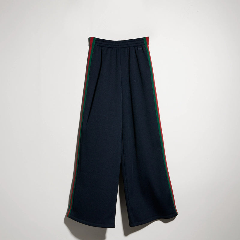 Gucci Gucci Joggers Pants with Web Details Blue - World Class Fashion